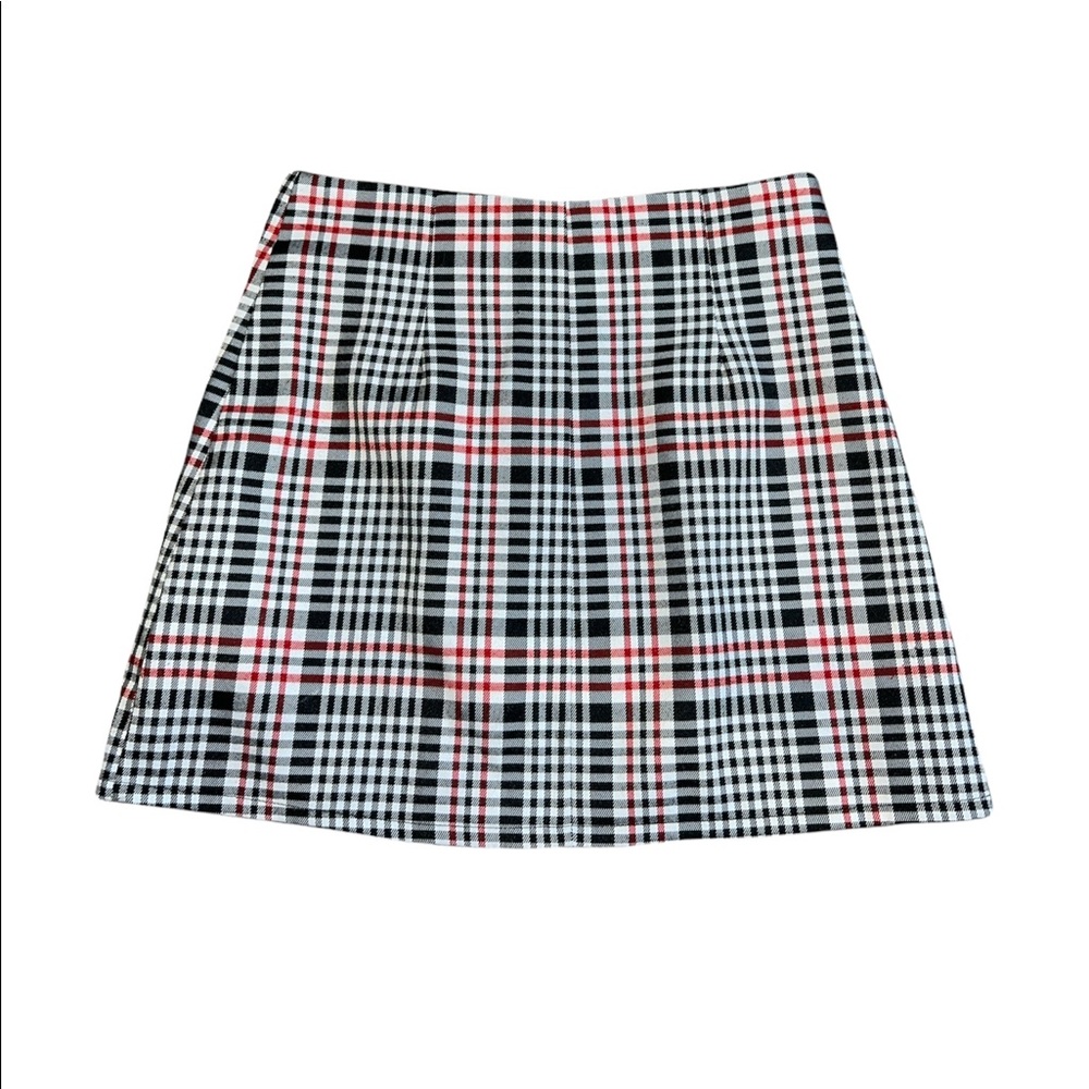 checkered mini skirt